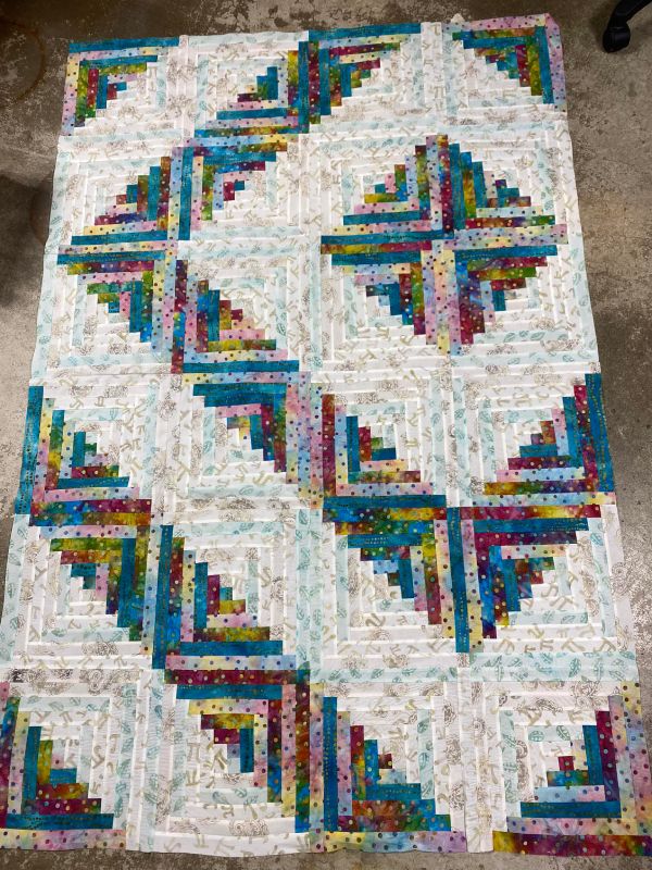 Georgia M.C.'s Finished GO! Scrappy Star Log Cabin Quilt