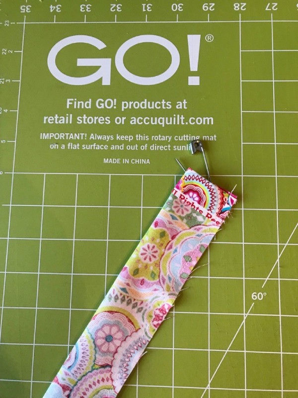 Sewn Fabric Tube with a Safety Pin